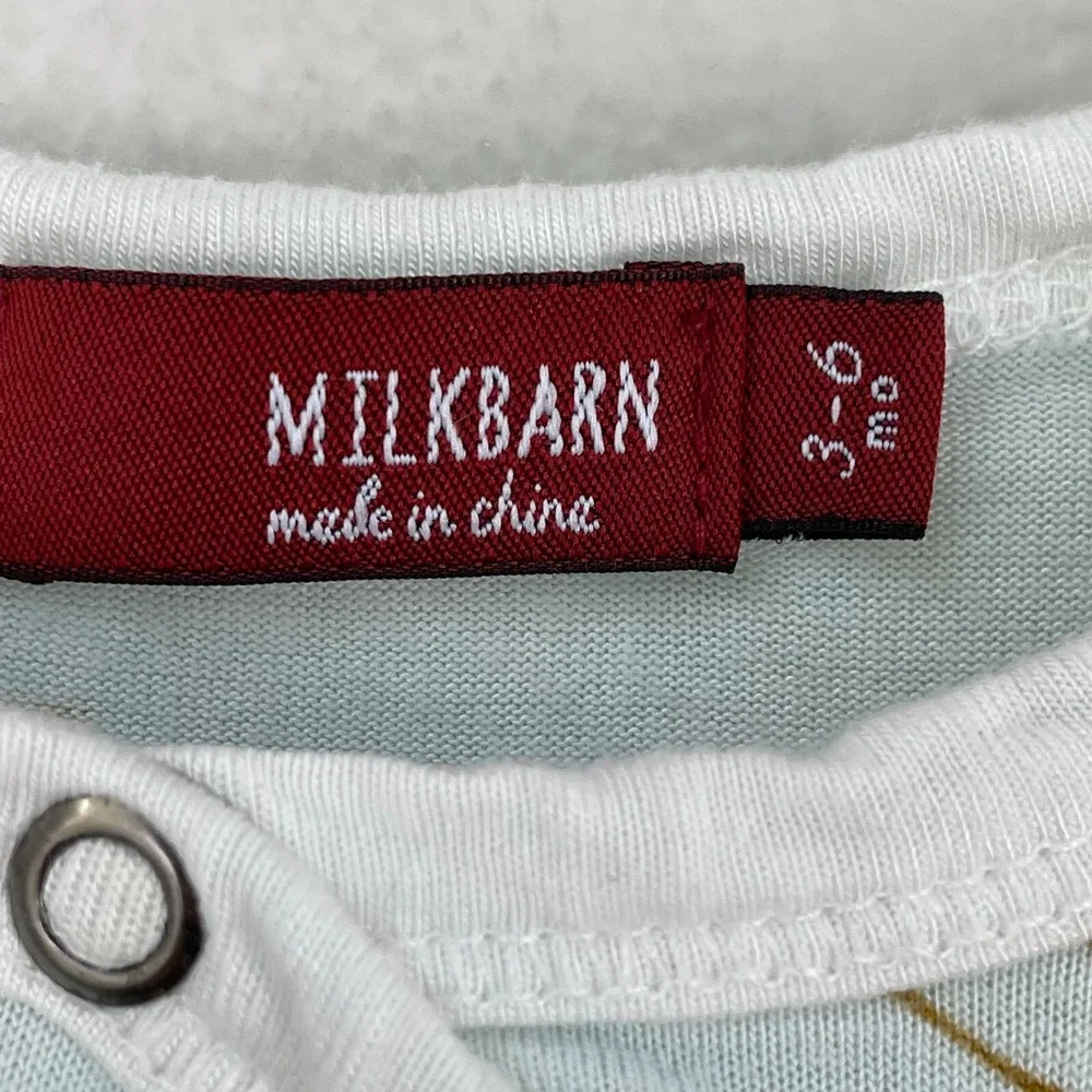 Milkbarn Baby 3-6 Month Footed One Piece Snap Closure Pajamas